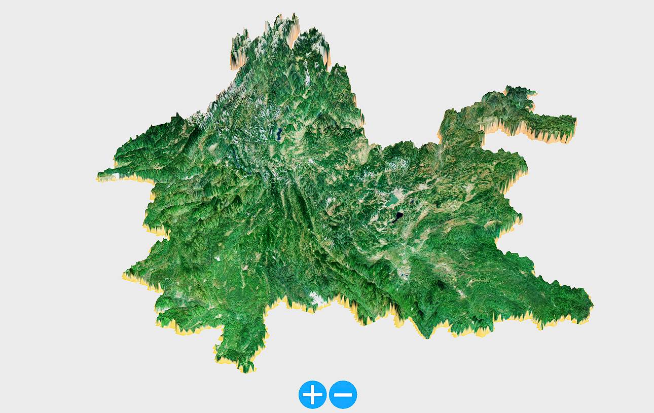 云南省3D地理模型和高度图下载