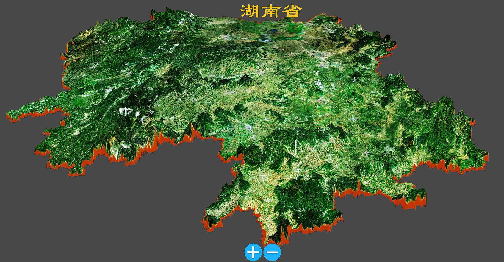 湖南省3D地理模型和高度图下载